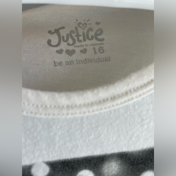 Justice Girls Long-sleeve in Cream with Winter Wonderland Print with Sparkles - Picture 4 of 5